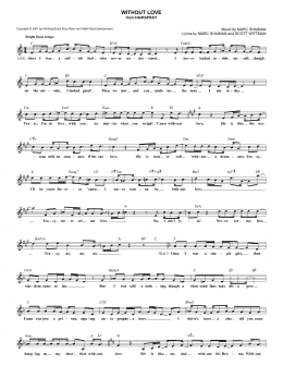 page one of Without Love (from Hairspray) (Lead Sheet / Fake Book)