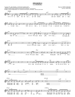 page one of Dreamgirls (Lead Sheet / Fake Book)