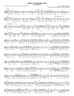 page one of Mama, I'm A Big Girl Now (Lead Sheet / Fake Book)