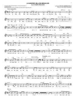 page one of A Hundred Million Miracles (Lead Sheet / Fake Book)