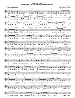page one of She's In Love (Lead Sheet / Fake Book)