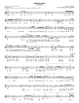 page one of Buenos Aires (Lead Sheet / Fake Book)