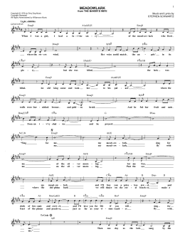 page one of Meadowlark (Lead Sheet / Fake Book)
