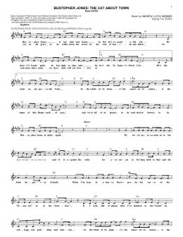 page one of Bustopher Jones: The Cat About Town (from Cats) (Lead Sheet / Fake Book)