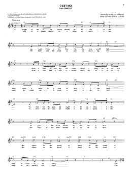 page one of C'est Moi (Lead Sheet / Fake Book)