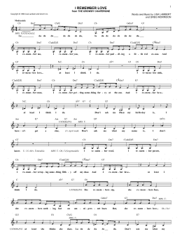 page one of I Remember Love (Lead Sheet / Fake Book)