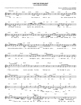 page one of I Am The Starlight (Lead Sheet / Fake Book)