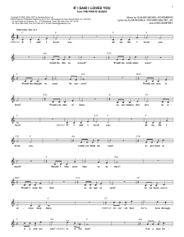 page one of If I Said I Loved You (from The Pirate Queen) (Lead Sheet / Fake Book)