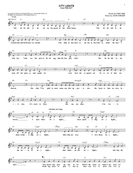 page one of City Lights (from The Act) (Lead Sheet / Fake Book)