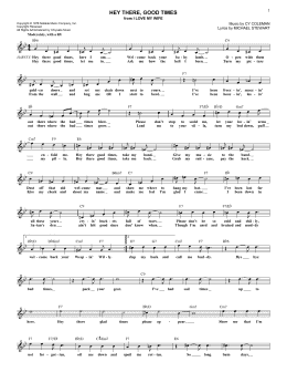 page one of Hey There, Good Times (Lead Sheet / Fake Book)