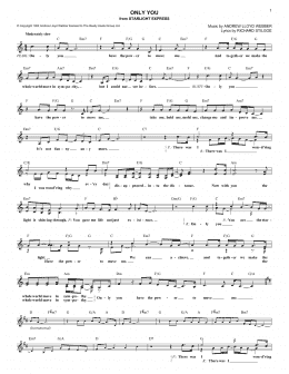 page one of Only You (Lead Sheet / Fake Book)