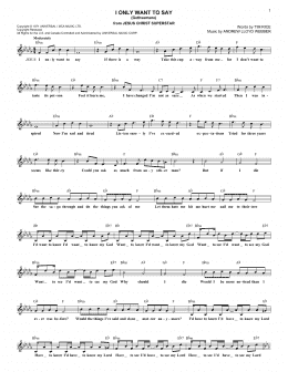 page one of I Only Want To Say (Gethsemane) (Lead Sheet / Fake Book)