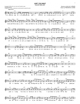 page one of Just You Wait (Lead Sheet / Fake Book)