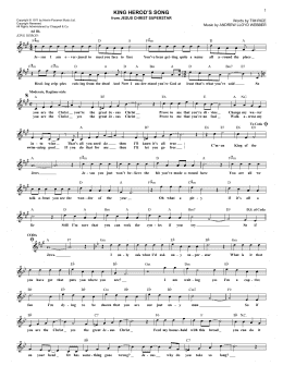 page one of King Herod's Song (Lead Sheet / Fake Book)