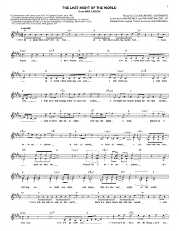 page one of The Last Night Of The World (from Miss Saigon) (Lead Sheet / Fake Book)