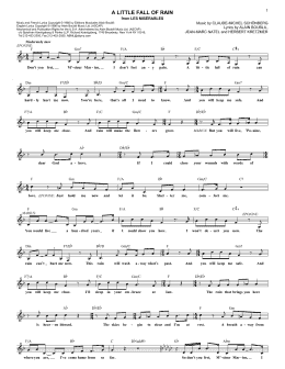 page one of A Little Fall Of Rain (Lead Sheet / Fake Book)