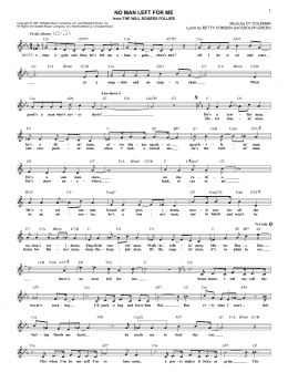 page one of No Man Left For Me (Lead Sheet / Fake Book)