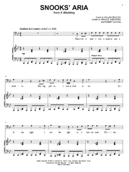 page one of Snooks' Aria (Piano & Vocal)