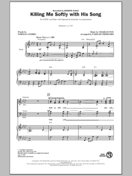 page one of Killing Me Softly With His Song (arr. Paris Rutherford) (SATB Choir)