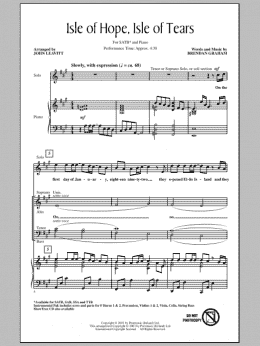 page one of Isle Of Hope, Isle Of Tears (SATB Choir)