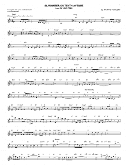 page one of Slaughter On Tenth Avenue (Lead Sheet / Fake Book)