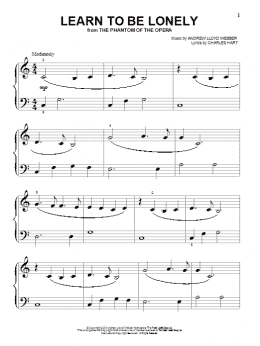 page one of Learn To Be Lonely (Beginning Piano Solo)