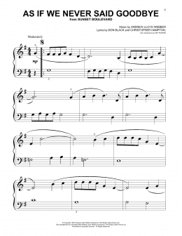 page one of As If We Never Said Goodbye (from Sunset Boulevard) (Beginning Piano Solo)