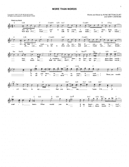 page one of More Than Words (Lead Sheet / Fake Book)