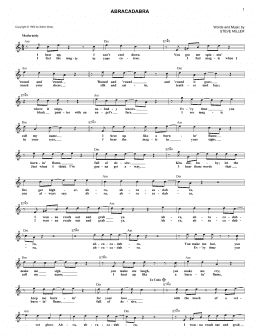 page one of Abracadabra (Lead Sheet / Fake Book)