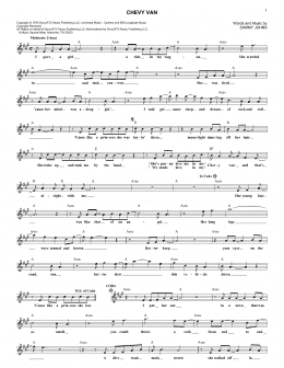 page one of Chevy Van (Lead Sheet / Fake Book)