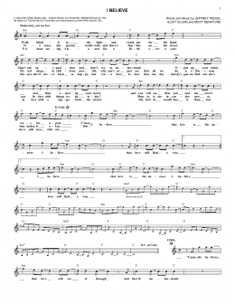 page one of I Believe (Lead Sheet / Fake Book)