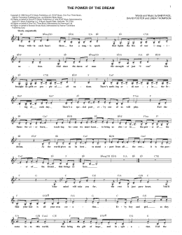 page one of The Power Of The Dream (Lead Sheet / Fake Book)