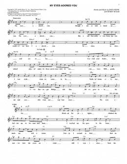 page one of My Eyes Adored You (Lead Sheet / Fake Book)