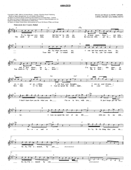 page one of Amazed (Lead Sheet / Fake Book)