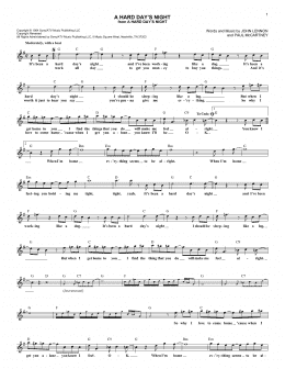 page one of A Hard Day's Night (Lead Sheet / Fake Book)