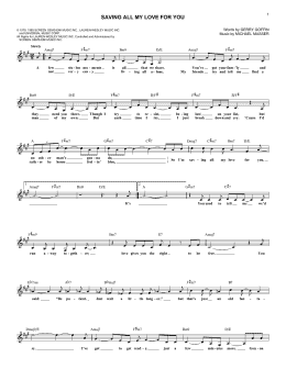 page one of Saving All My Love For You (Lead Sheet / Fake Book)