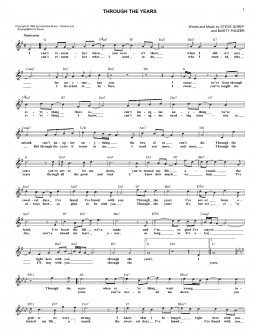 page one of Through The Years (Lead Sheet / Fake Book)