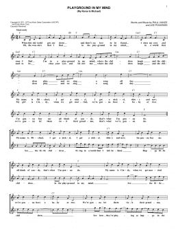 page one of Playground In My Mind (My Name Is Michael) (Lead Sheet / Fake Book)