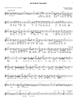 page one of Rhythm Of The Night (Lead Sheet / Fake Book)