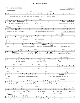 page one of Silly Love Songs (Lead Sheet / Fake Book)