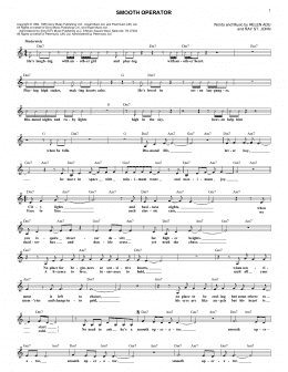 page one of Smooth Operator (Lead Sheet / Fake Book)