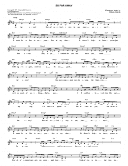 page one of So Far Away (Lead Sheet / Fake Book)