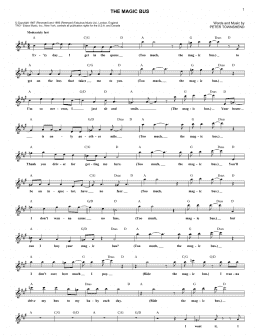 page one of The Magic Bus (Lead Sheet / Fake Book)