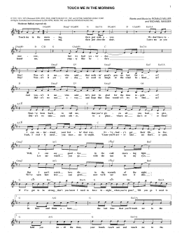 page one of Touch Me In The Morning (Lead Sheet / Fake Book)