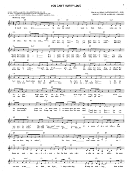 page one of You Can't Hurry Love (Lead Sheet / Fake Book)