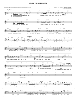page one of You're The Inspiration (Lead Sheet / Fake Book)