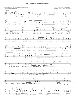 page one of You've Lost That Lovin' Feelin' (Lead Sheet / Fake Book)