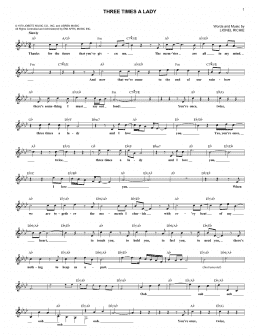 page one of Three Times A Lady (Lead Sheet / Fake Book)