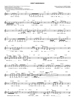 page one of Don't Know Much (Lead Sheet / Fake Book)