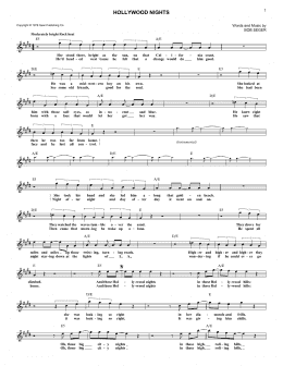 page one of Hollywood Nights (Lead Sheet / Fake Book)